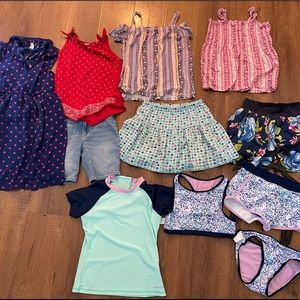 Girls 10/12 lot! dress, shirts, skirts, swim wear. Eddie Bower, Hollister, CP